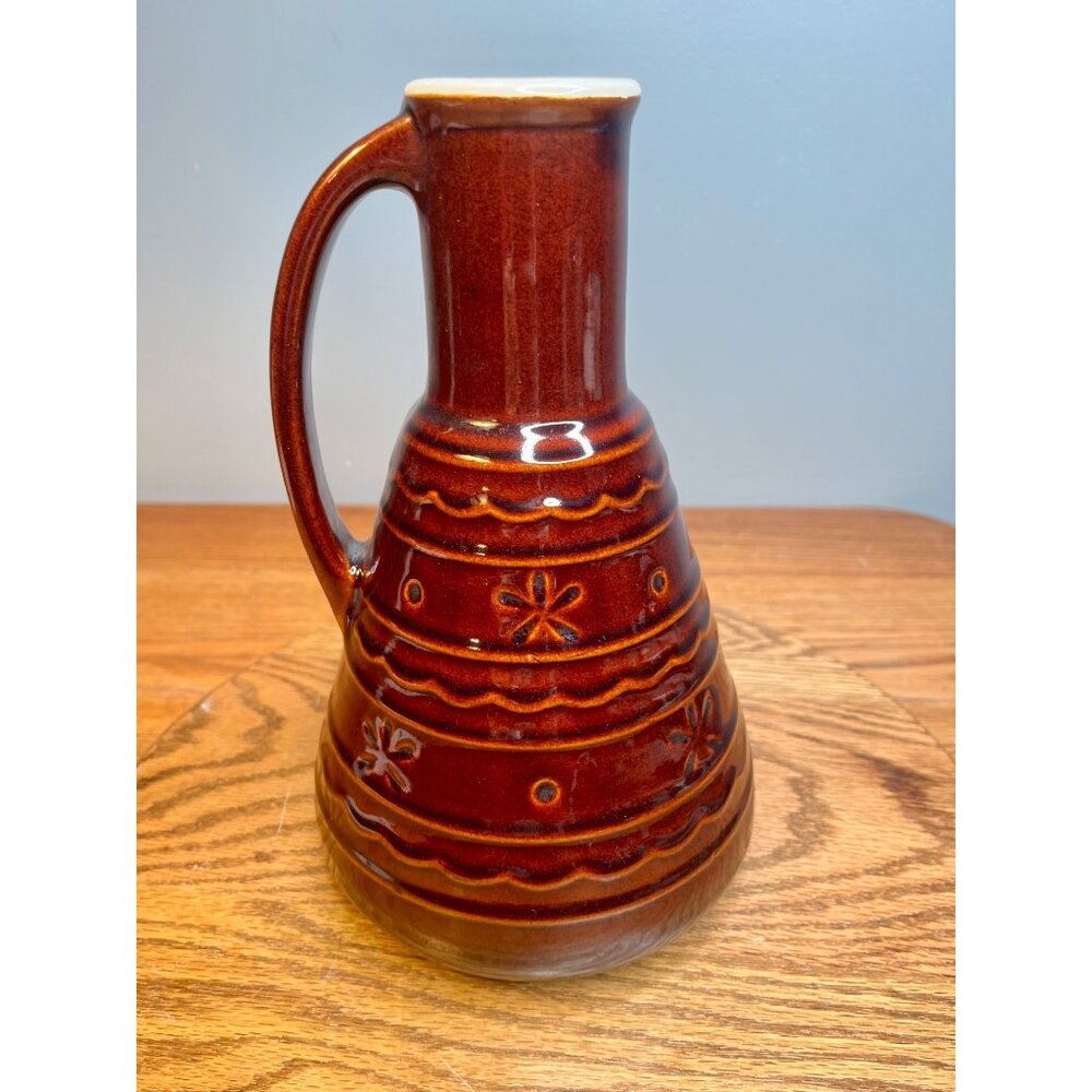 Vintage Marcrest Stoneware Large Daisy Dot Wine Decanter Carafe Pitcher 10"